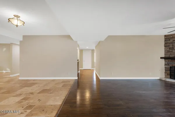 a view of a room with racks on the wall