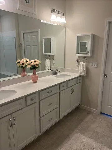 a bathroom with a shower