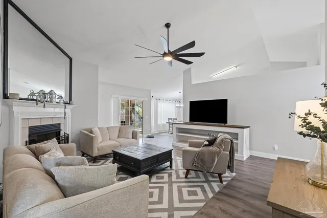 a view of a livingroom with a flat screen tv