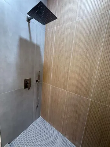 a bathroom with a shower