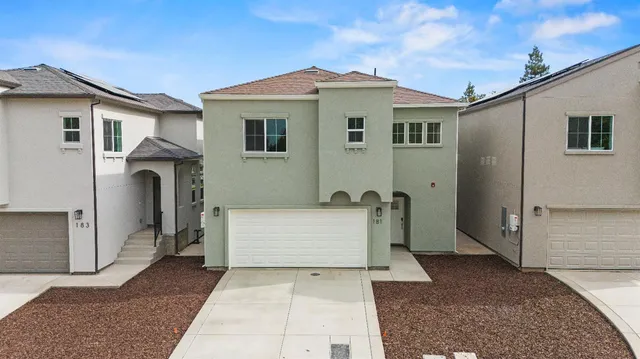 a house with view of deck