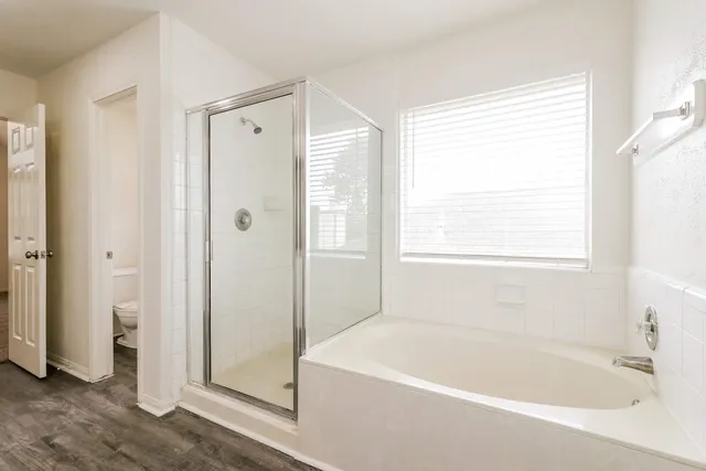 a bathroom with a granite countertop sink a toilet and bathtub