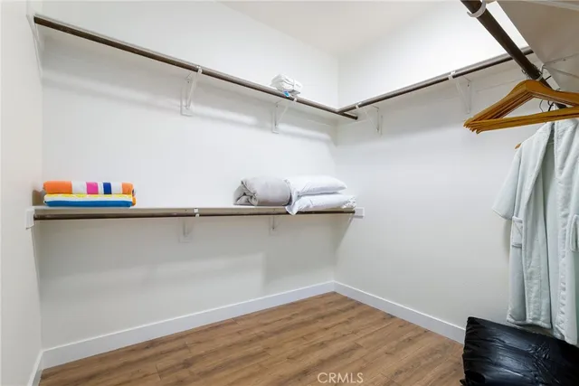 a view of small space with wooden floor