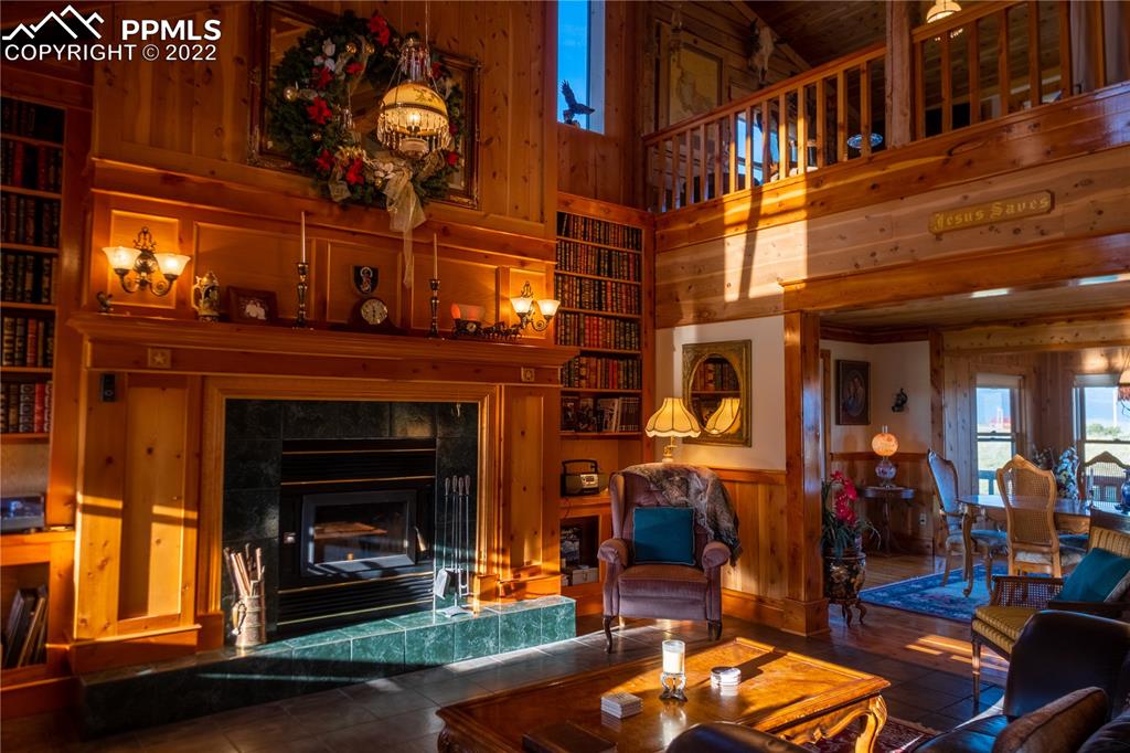 85 Excelsior Road Silver Cliff, CO 81252 - Photo 11 of 27 a living room with fireplace furniture and a fireplace