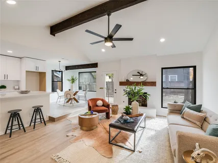 a living room with furniture