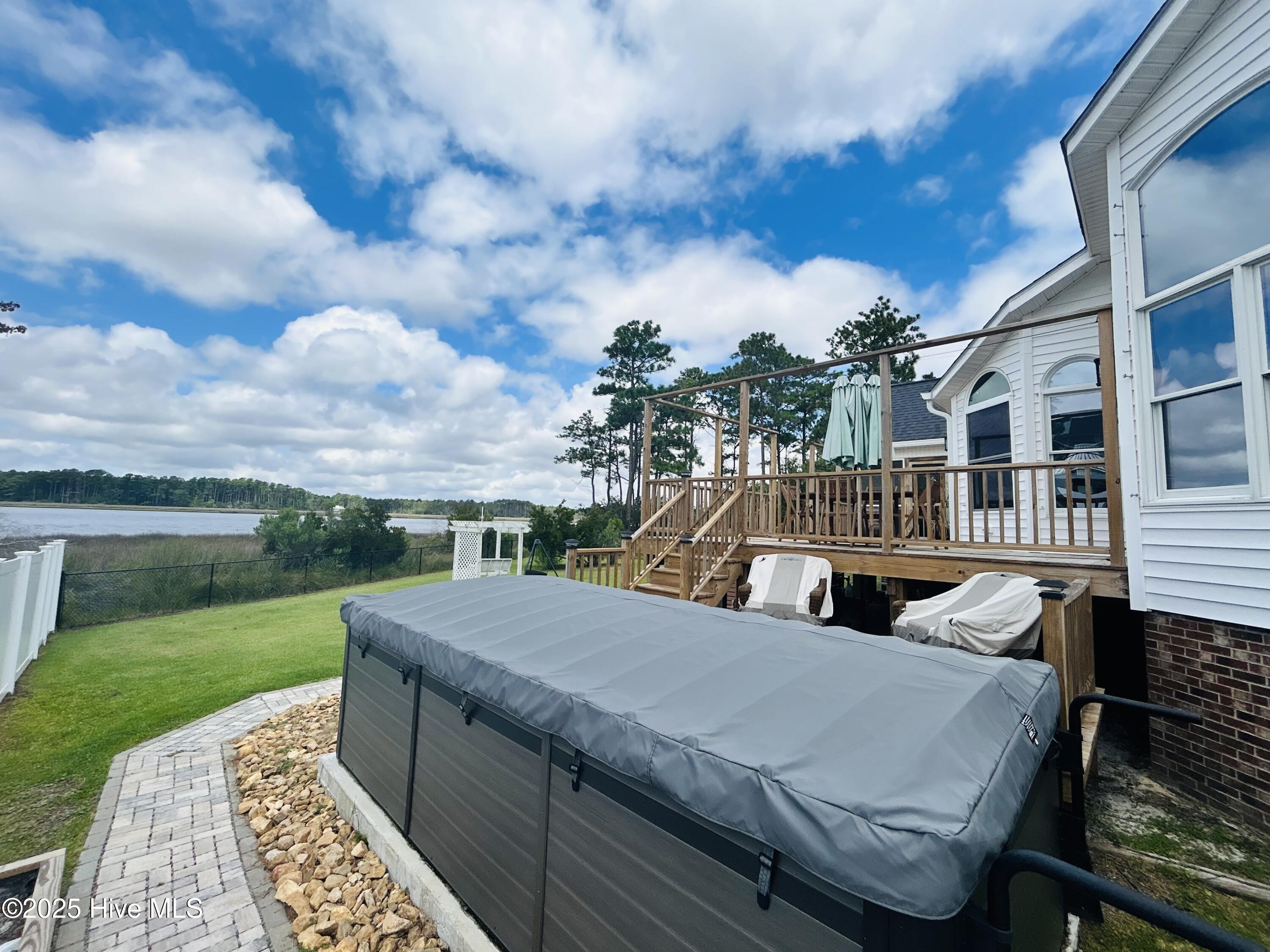 413 Pelican Harbor Road Beaufort, NC 28516 - Photo 11 of 30 New swim spa looking out to water view