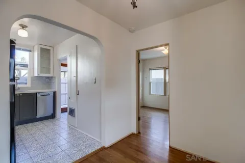 a view of livingroom with hallway