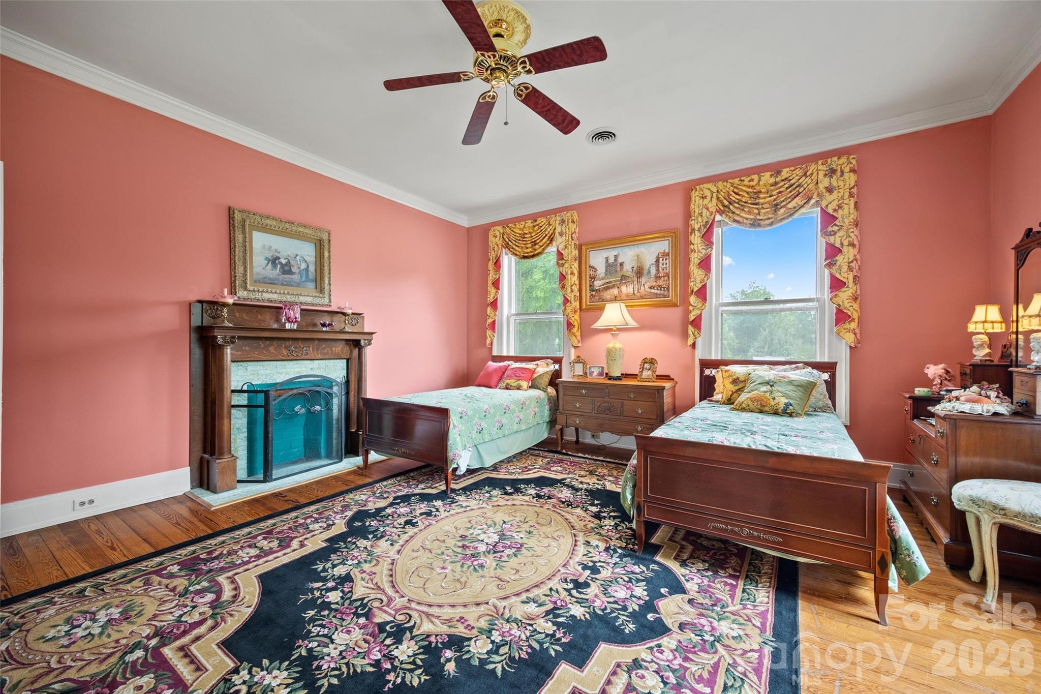 530 East Rutledge Avenue Gaffney, SC 29340 - Photo 29 of 47 a living room with furniture a rug and a fireplace