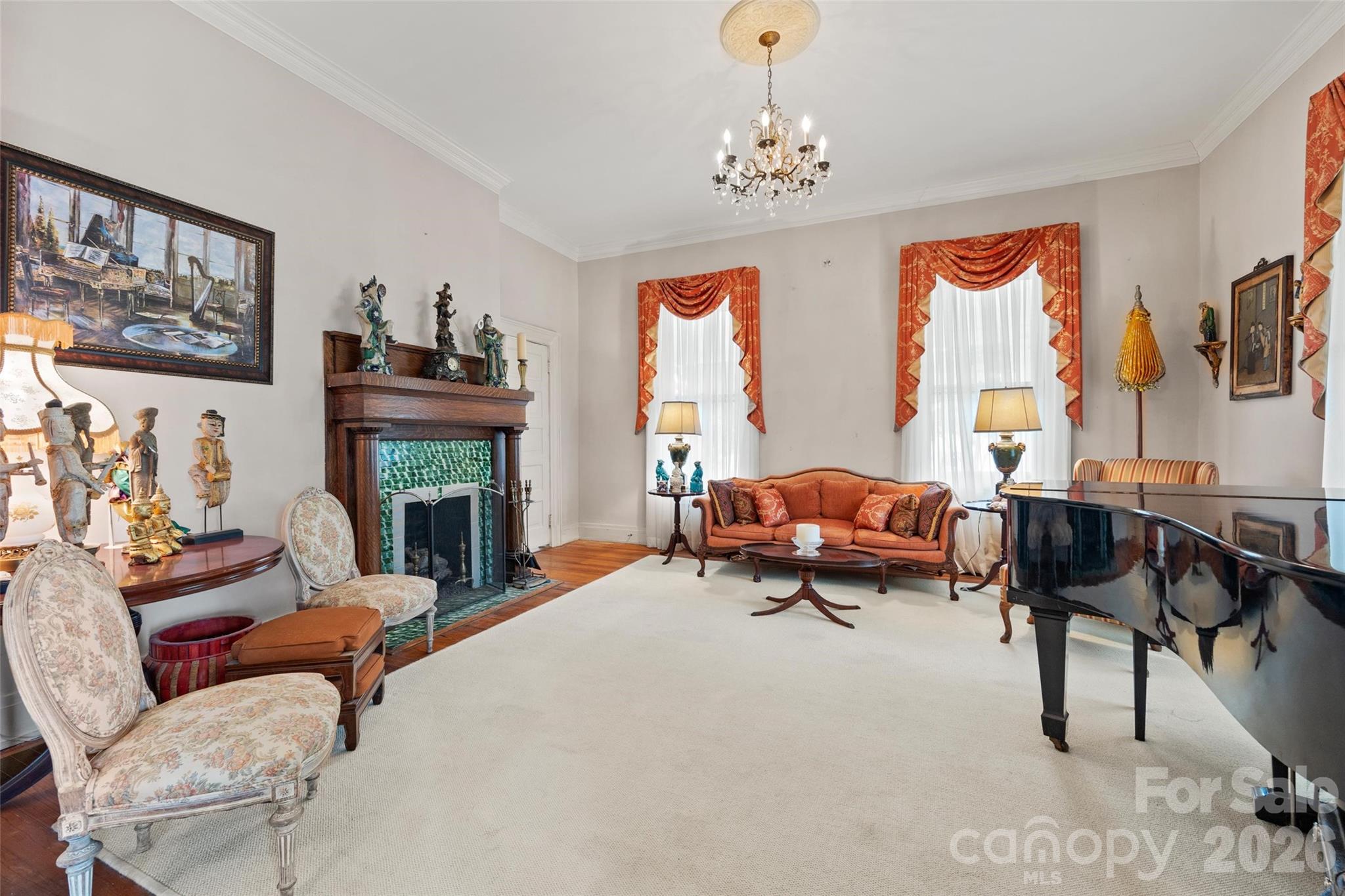 530 East Rutledge Avenue Gaffney, SC 29340 - Photo 8 of 47 a living room with furniture and a fireplace
