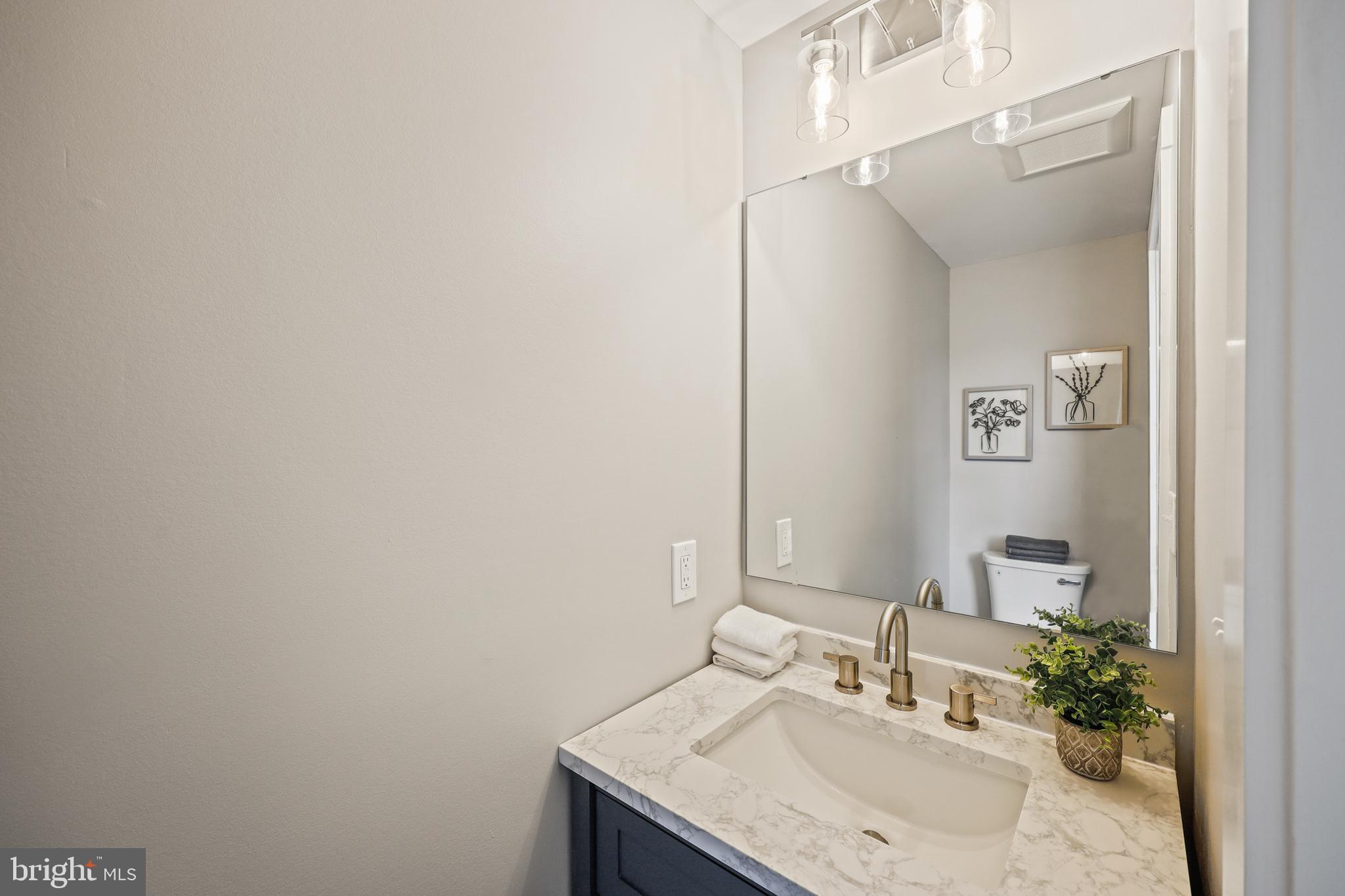 1465 Towson Street Baltimore, MD 21230 - Photo 14 of 39 a bathroom with a sink vanity and a mirror