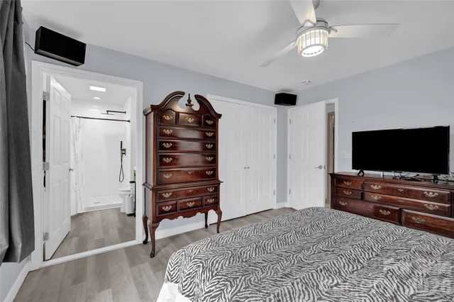 a view of a road with a building in the background