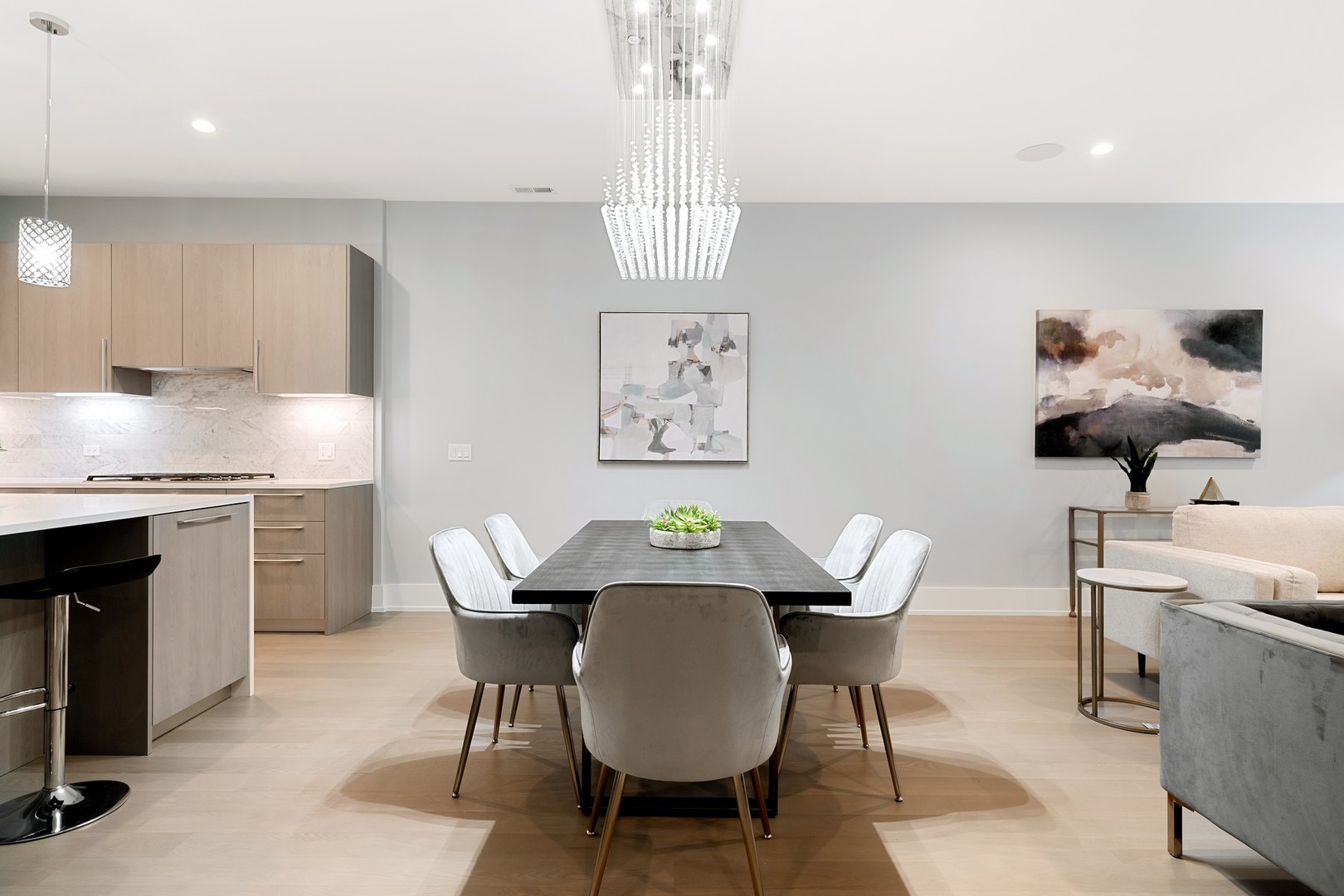 236 South Green Street, Unit 2S Chicago, IL 60607 - Photo 7 of 15 a view of a dining room with furniture and wooden floor