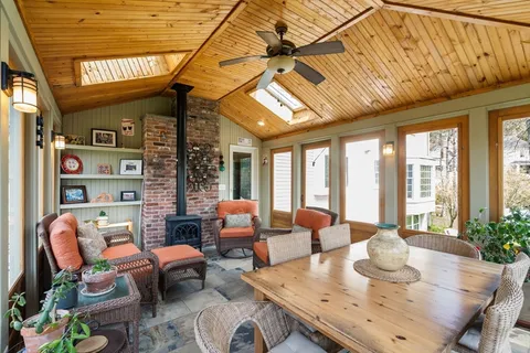 a outdoor space with patio furniture