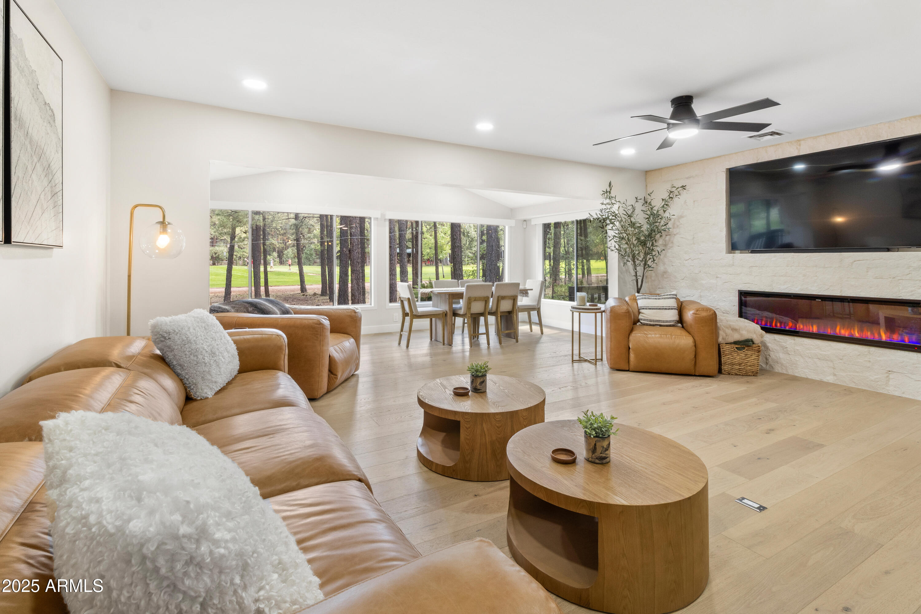 7451 Buck Springs Road Pinetop, AZ 85935 - Photo 14 of 35 a living room with furniture and a flat screen tv