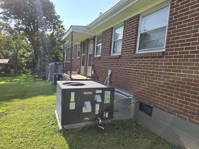 a view of a fireplace in a room