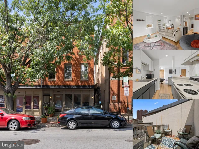 a car parked in front of a building