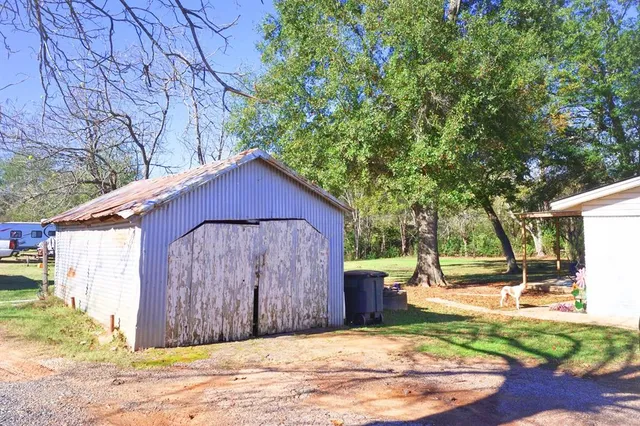 a view of an outdoor space and swimming pool
