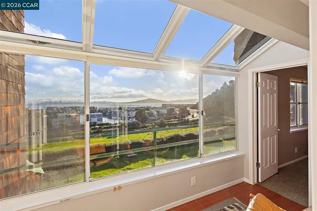 a view of a building from a window