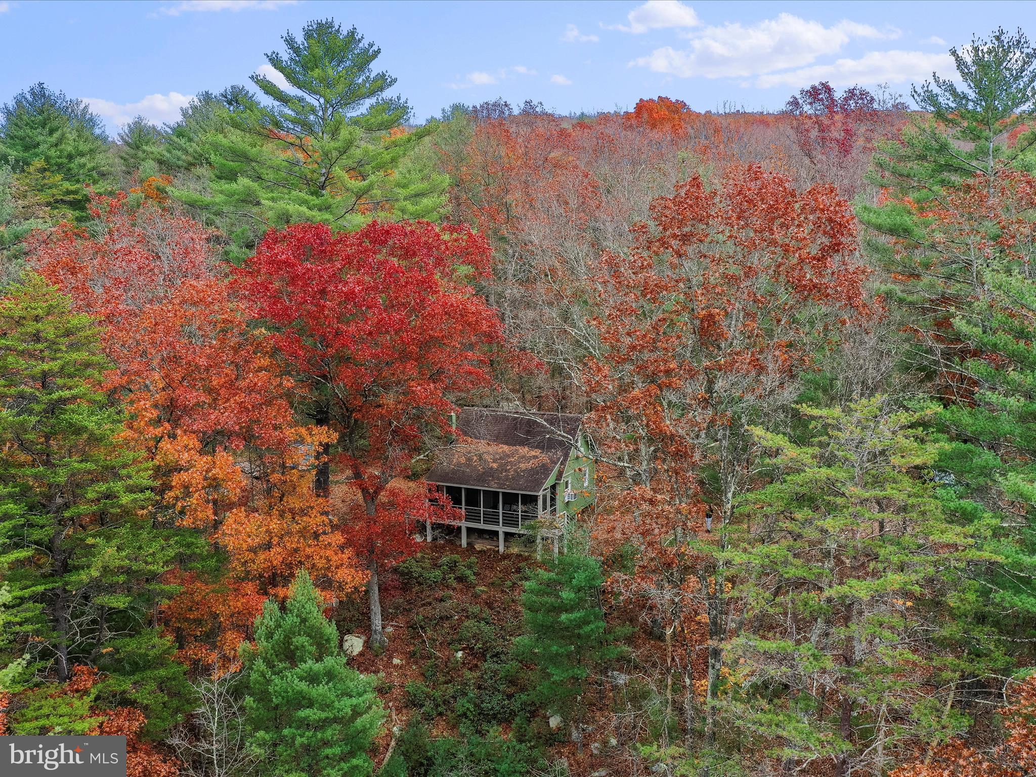 Aerial view of front of home