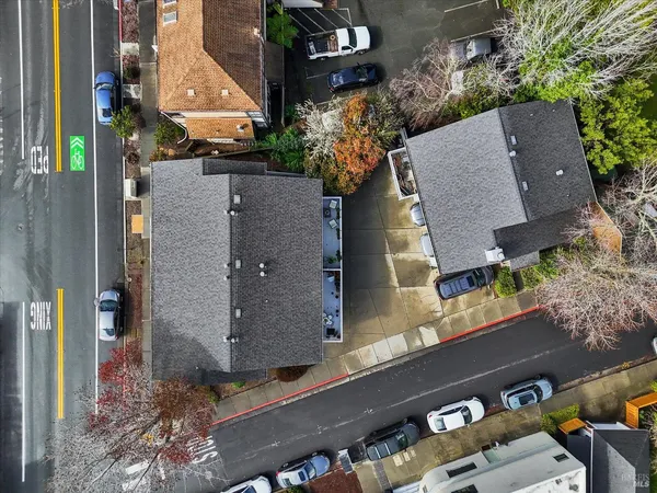 an aerial view of a house