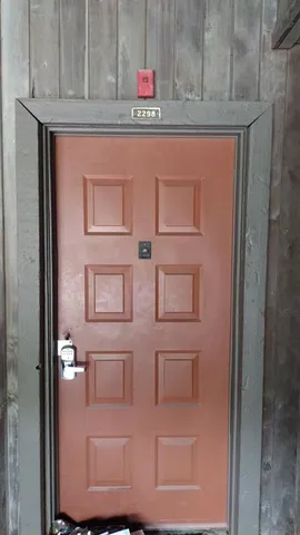 a bathroom with a sink and mirror