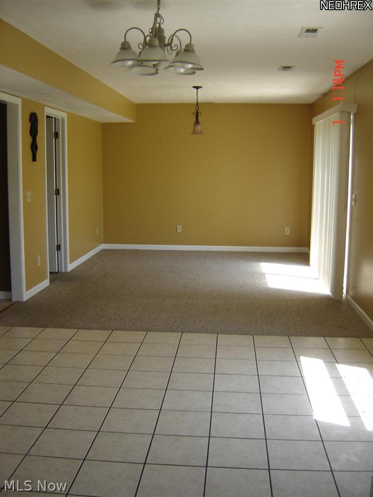Eating area open into family room.