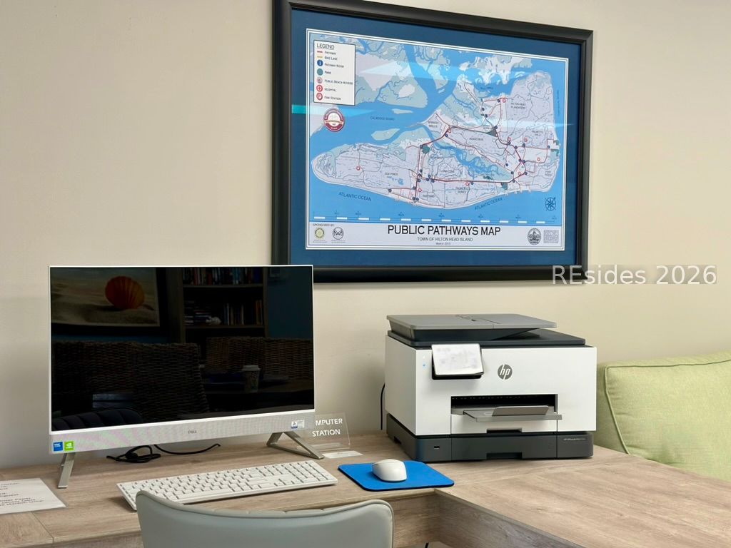 133 Arrow Road, Unit 23 Hilton Head Island, SC 29928 - Photo 19 of 22 Computer, printer and paper shredder in clubhouse
