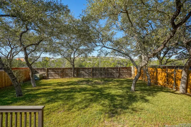 a view of a garden with trees