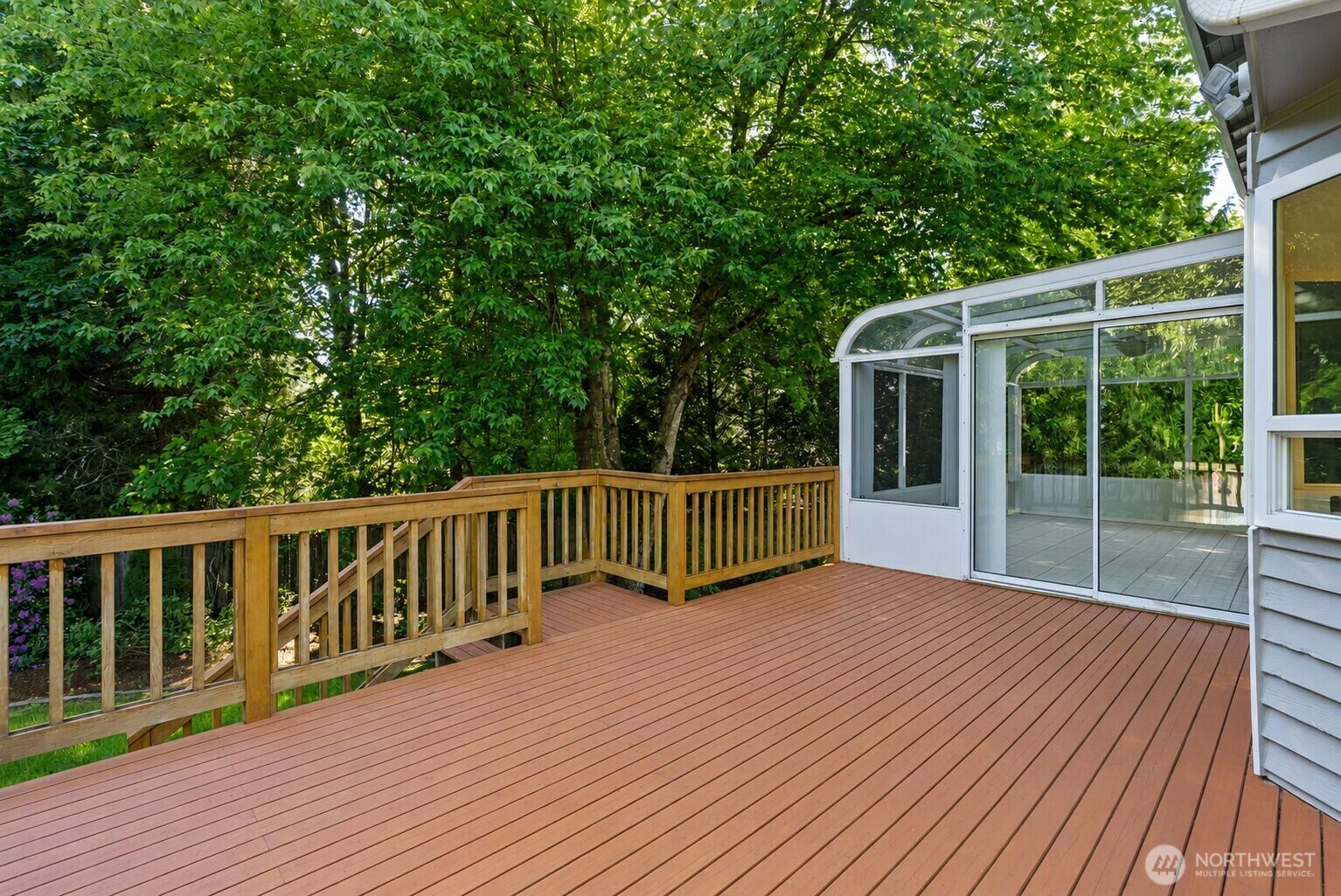 13603 Southeast 239th Street Kent, WA 98042 - Photo 20 of 23 a view of balcony with deck and wooden floor