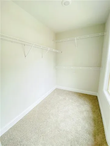 a view of a room with racks on the wall