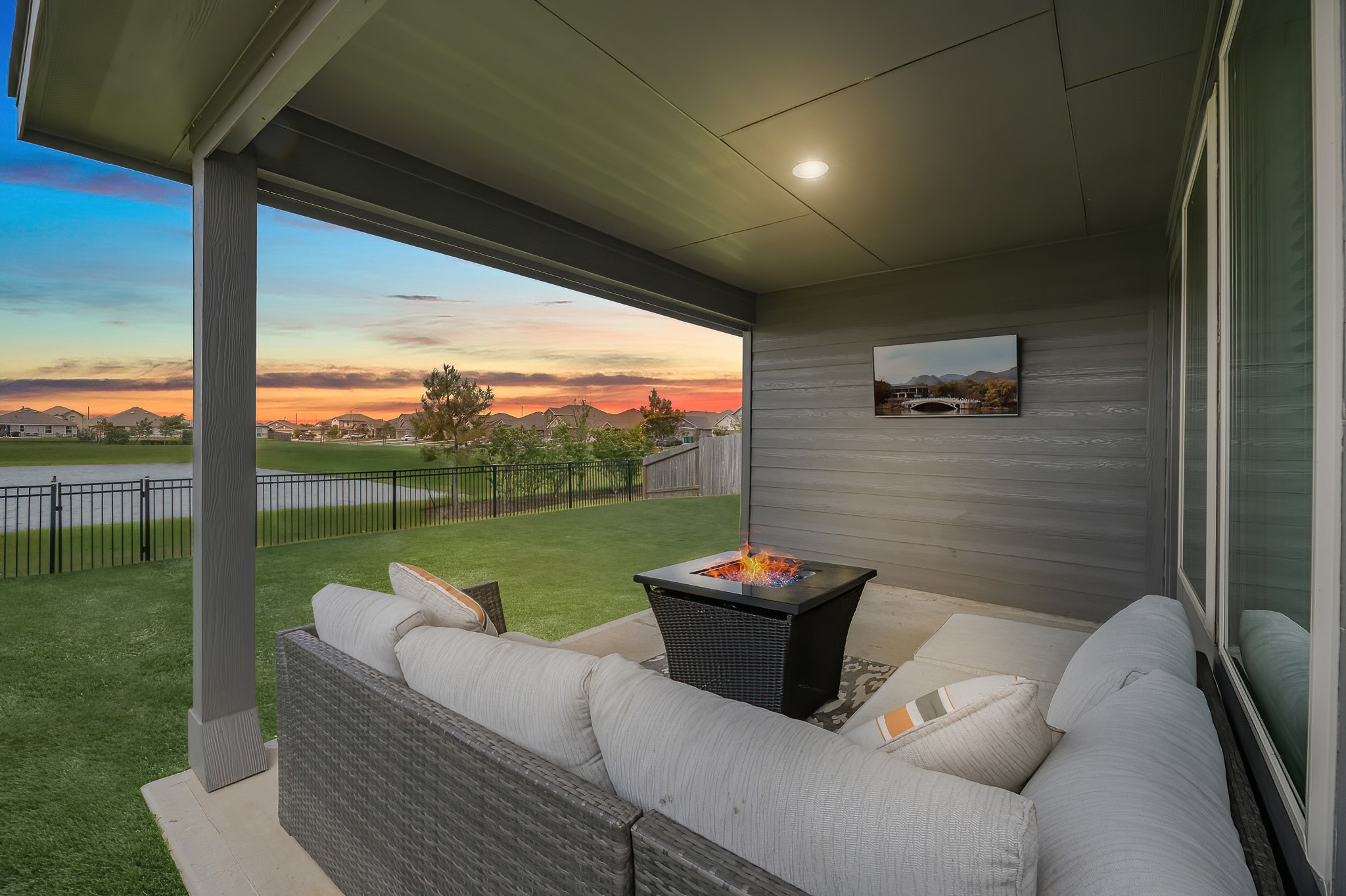444 Maple Bend Lane La Marque, TX 77568 - Photo 28 of 32 a view of a patio with couches chairs and a table