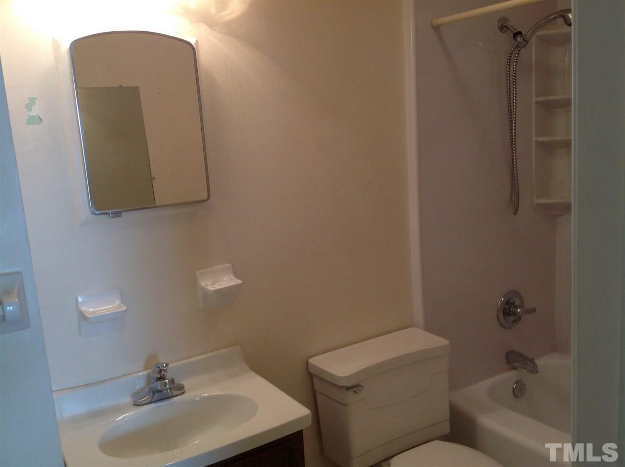 907 Mills Street Raleigh, NC 27608 - Photo 11 of 13 a bathroom with a sink and mirror with toilet