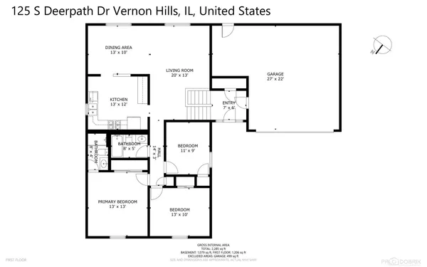 $499,000 | 125 Deerpath Drive, Vernon Hills, IL 60061