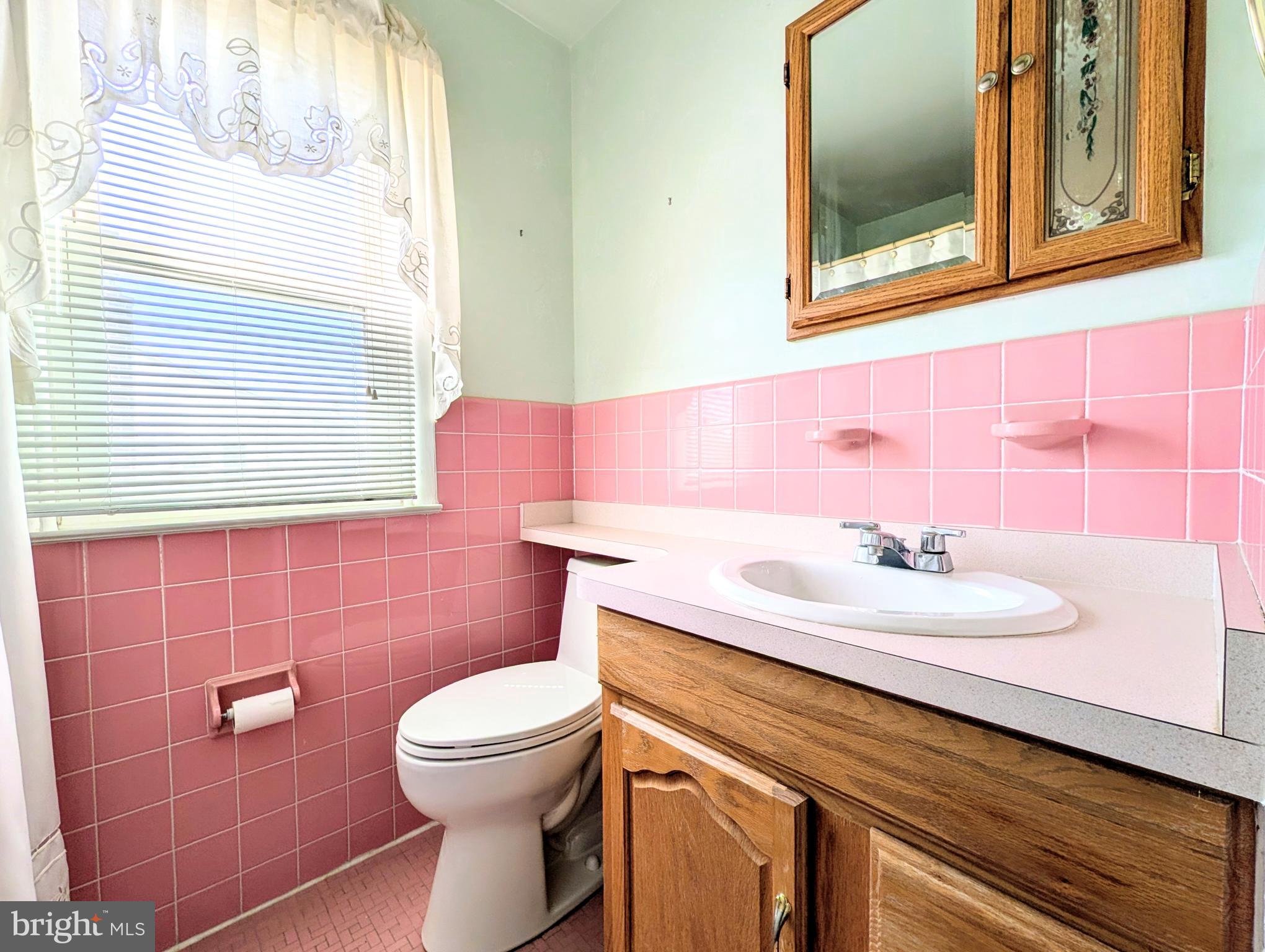 1439 Michigan Avenue Swarthmore, PA 19081 - Photo 27 of 54 a bathroom with a sink a toilet and mirror