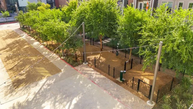 a view of a pathway with a park