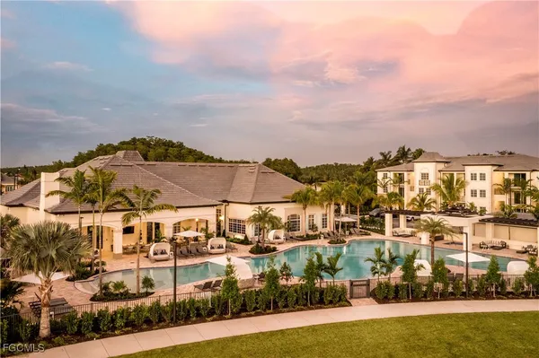 a view of a lake with a city