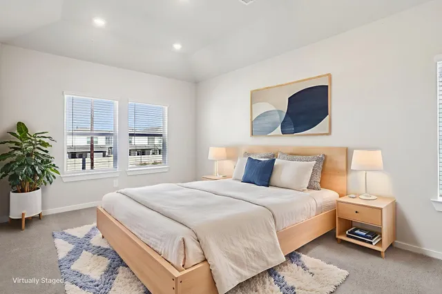 an empty room with closet area