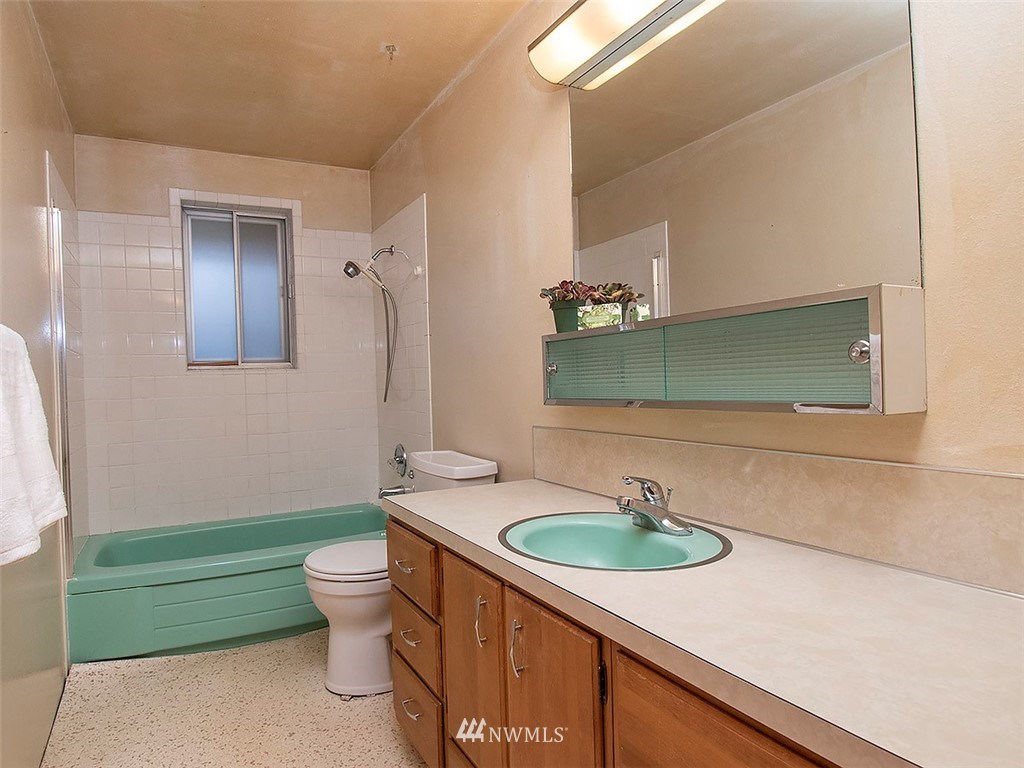 17371 Southeast 133rd Street Renton, WA 98059 - Photo 7 of 22 a bathroom with a sink a toilet and a mirror