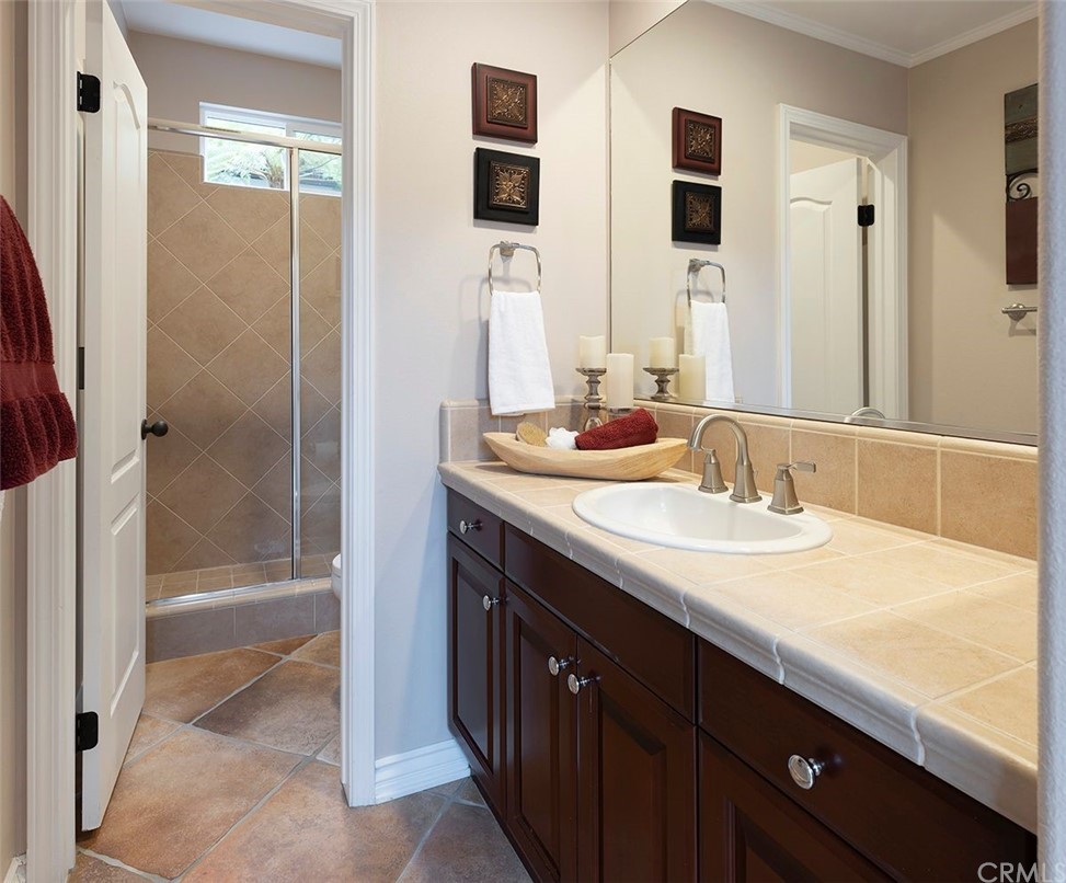 517 Via El Risco San Clemente, CA 92673 - Photo 20 of 51 a bathroom with a granite countertop sink and a mirror
