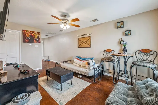 a living room with furniture