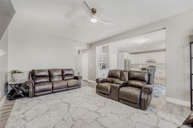 a living room with furniture