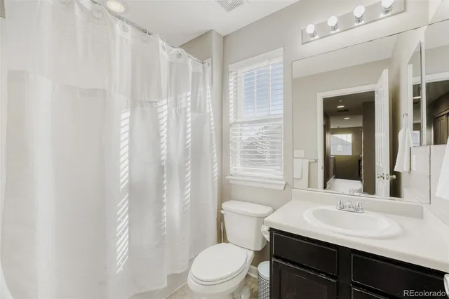 a bathroom with a sink a toilet a mirror and a tub