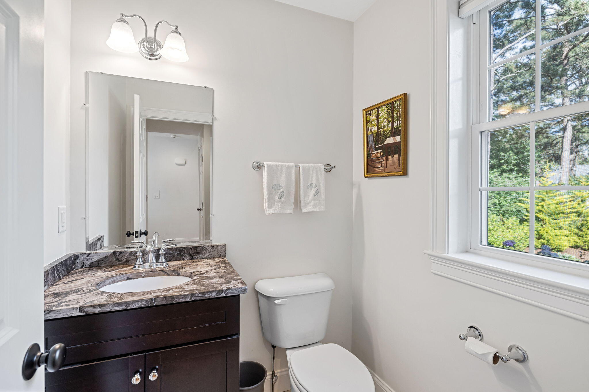 48 Meadowbrook Road Mashpee, MA 02649 - Photo 28 of 52 a bathroom with a granite countertop toilet sink and mirror