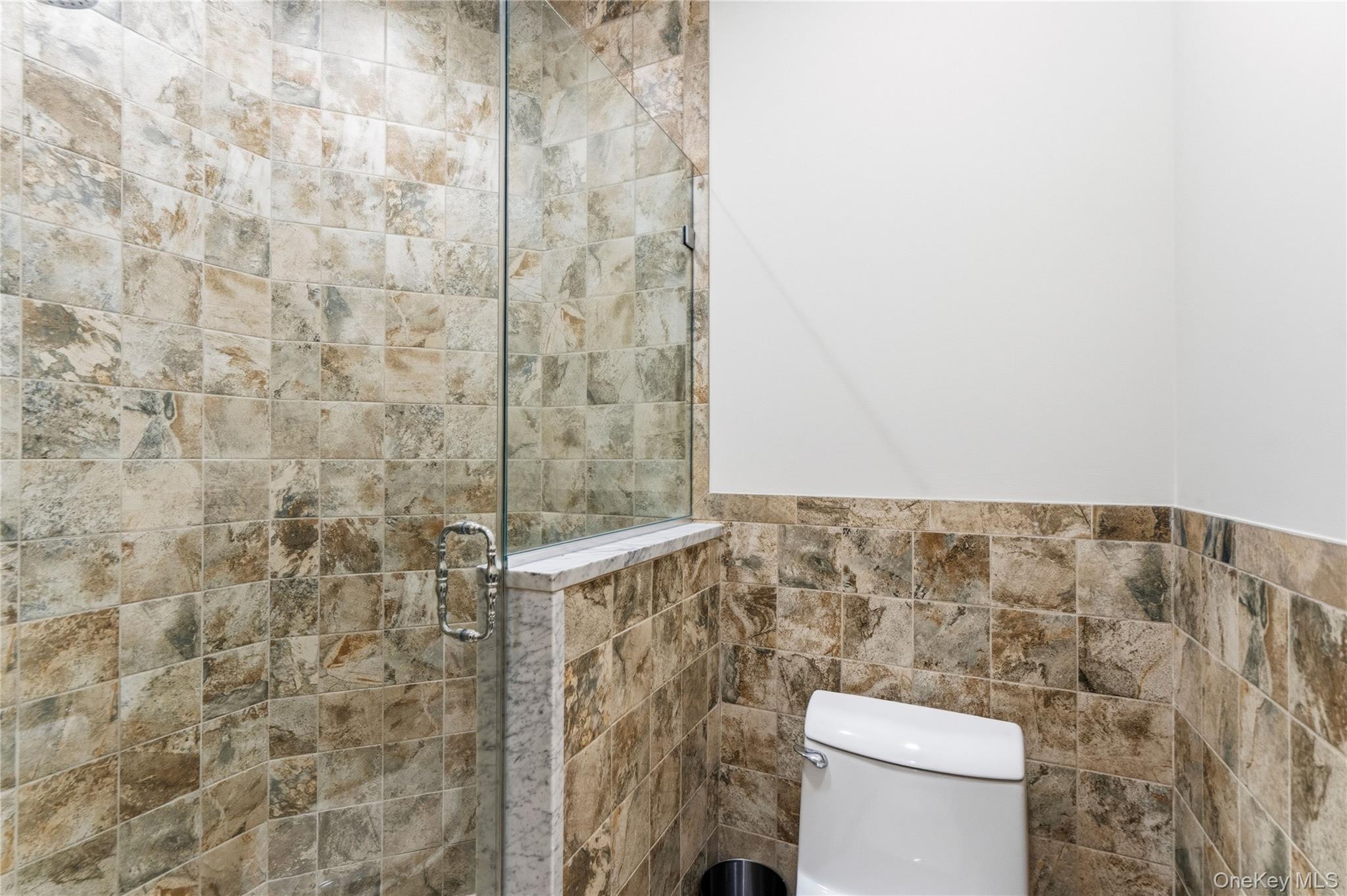 1960 Midlane Road South Syosset, NY 11791 - Photo 39 of 46 a bathroom with a toilet and a shower curtain