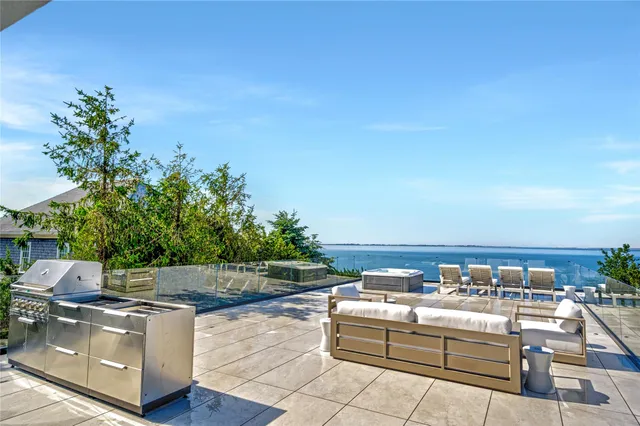 a view of a terrace with couches