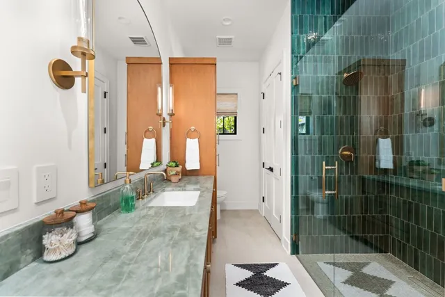 a bathroom with a shower