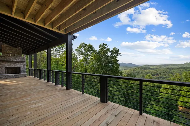 a view of an entryway with a fireplace