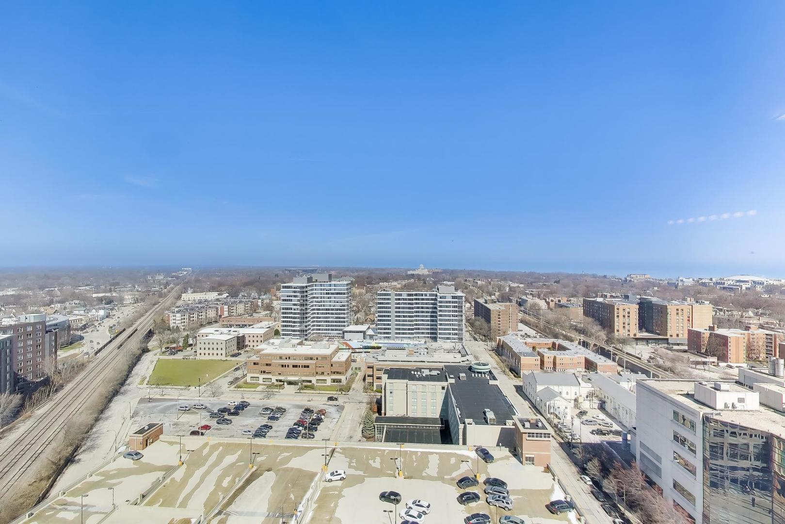 1720 Maple Avenue, Unit 2420 Evanston, IL 60201 - Photo 19 of 76 a view of a city with tall buildings