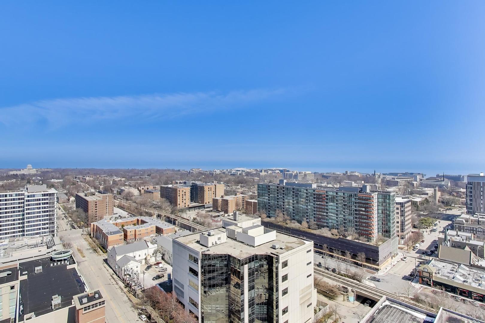 1720 Maple Avenue, Unit 2420 Evanston, IL 60201 - Photo 31 of 76 a view of a city with tall buildings