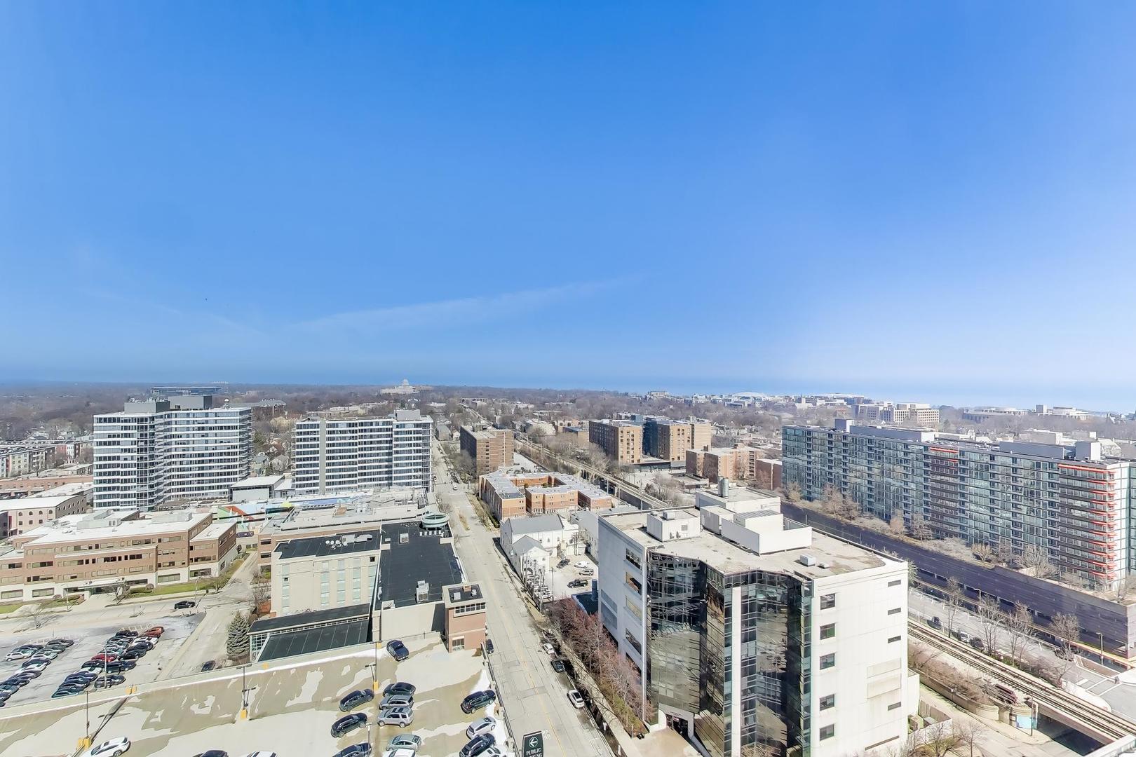 1720 Maple Avenue, Unit 2420 Evanston, IL 60201 - Photo 10 of 76 a view of a city with tall buildings